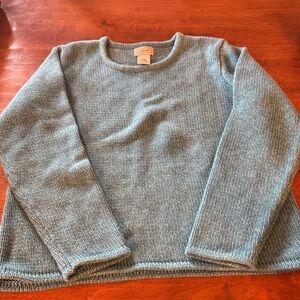 L.L. Bean vintage womans Heathered Blue Crewneck Sweater